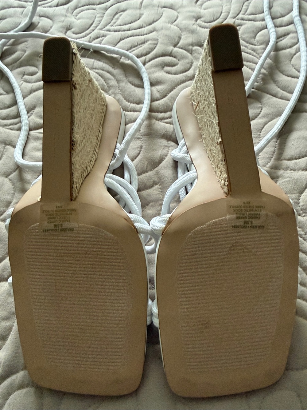Steve Madden “Idolized” White Strappy Lace-Up Wedge Sandals — New Without Box - Picture 6 of 8